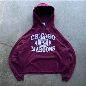 Vintage Chicago Maroons Football Jerzees Hoodie